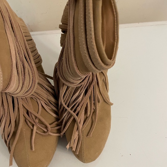 Suede High Heeled Platform Booties - Picture 6 of 6